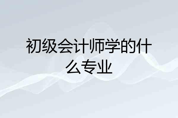 初级会计师学的什么专业