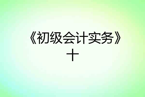 《初级会计实务》十