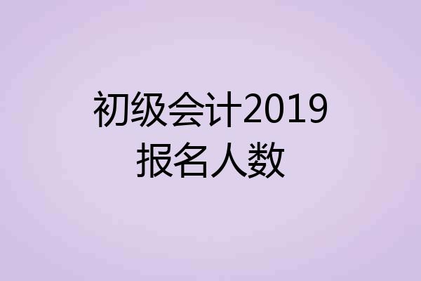 初级会计2019报名人数