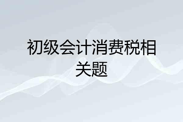 初级会计消费税相关题