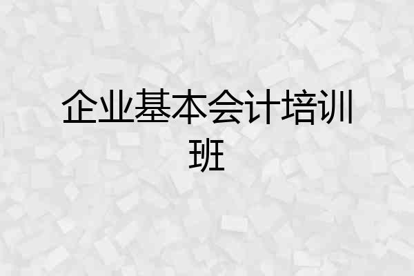 企业基本会计培训班