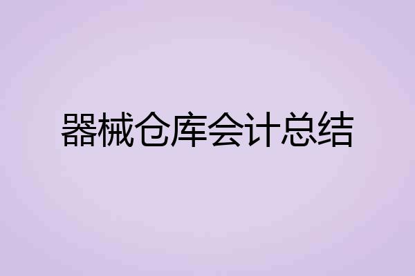 器械仓库会计总结