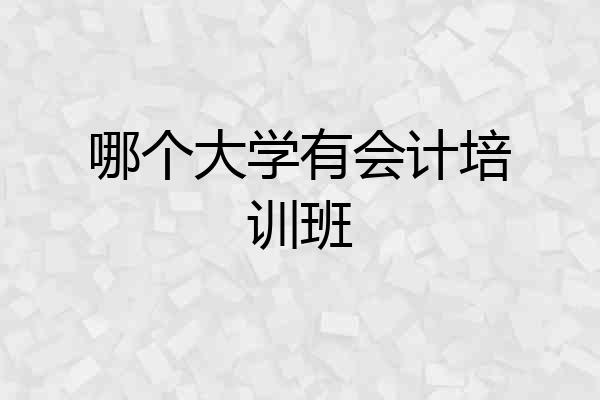 哪个大学有会计培训班
