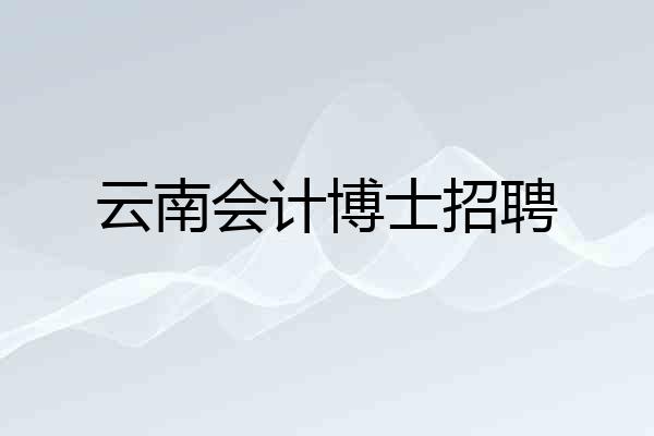 云南会计博士招聘