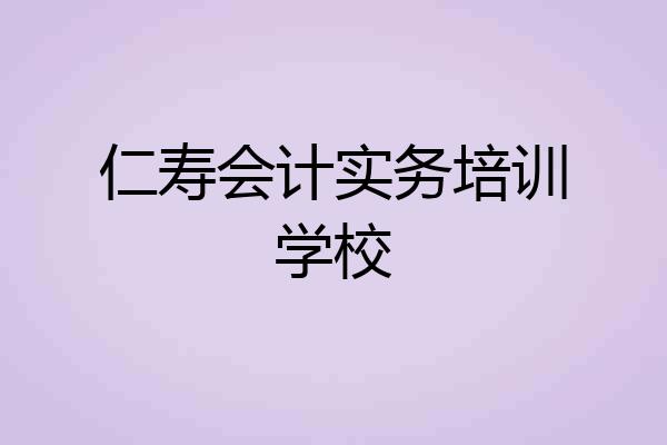 仁寿会计实务培训学校