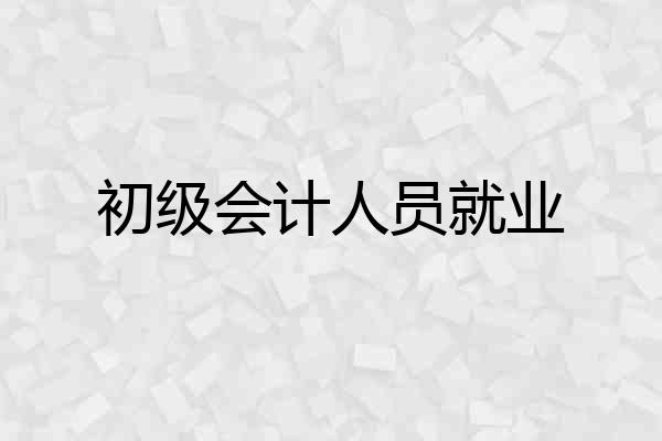 初级会计人员就业