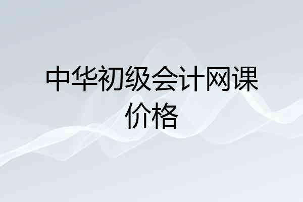 中华初级会计网课价格
