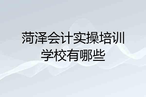 菏泽会计实操培训学校有哪些