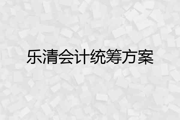 乐清会计统筹方案