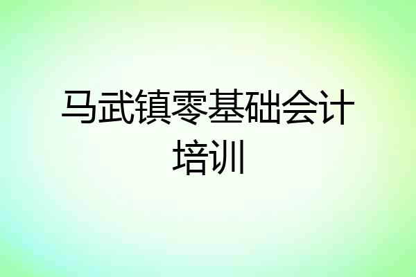马武镇零基础会计培训