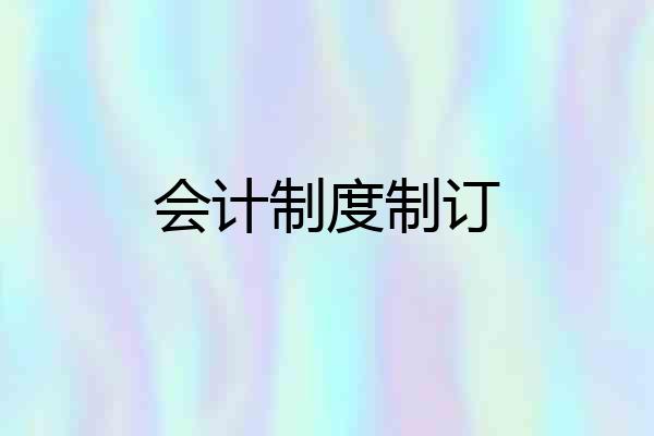 会计制度制订