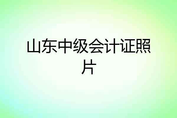 山东中级会计证照片