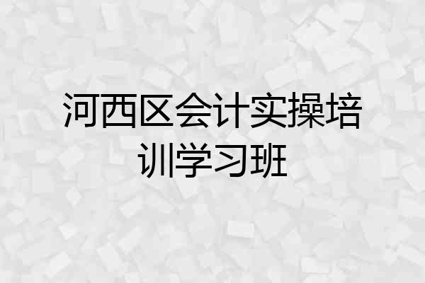 河西区会计实操培训学习班