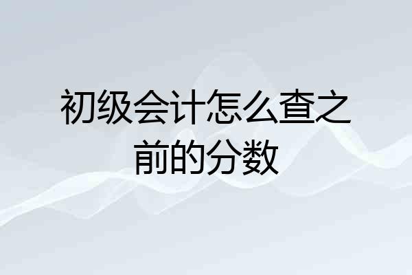 初级会计怎么查之前的分数