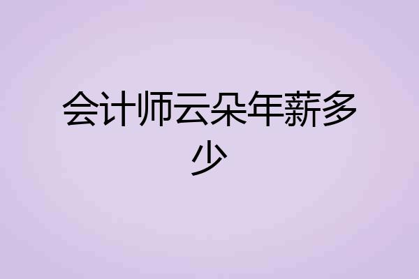 会计师云朵年薪多少