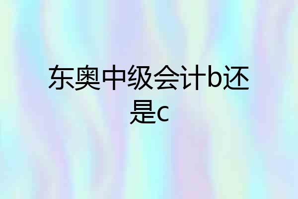 东奥中级会计b还是c