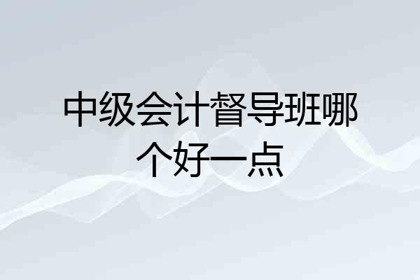 中级会计督导班哪个好一点