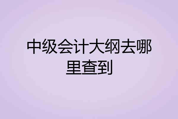 中级会计大纲去哪里查到