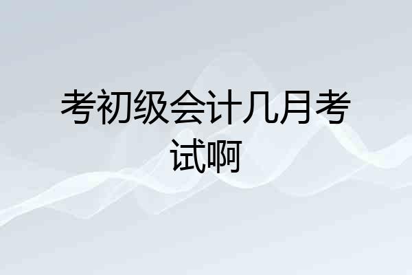 考初级会计几月考试啊