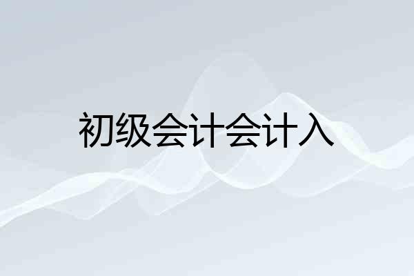 初级会计会计入