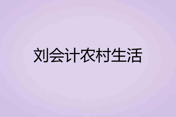 刘会计农村生活