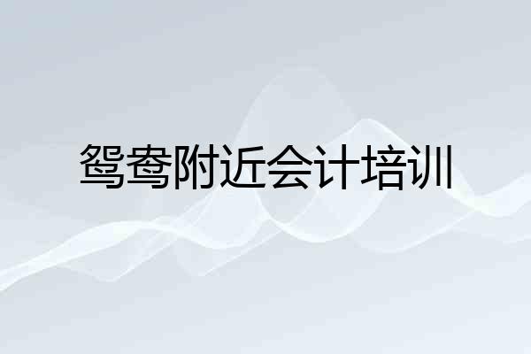 鸳鸯附近会计培训