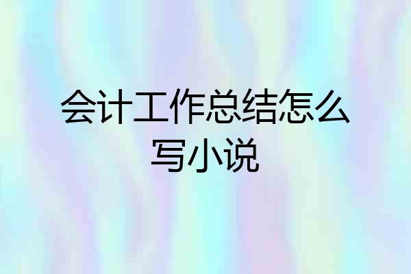 会计工作总结怎么写小说
