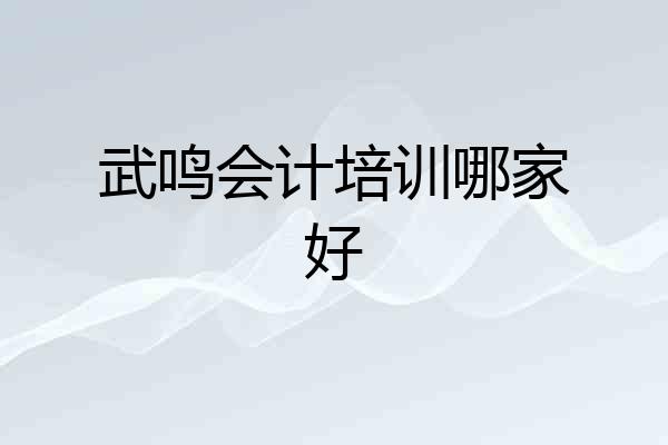 武鸣会计培训哪家好