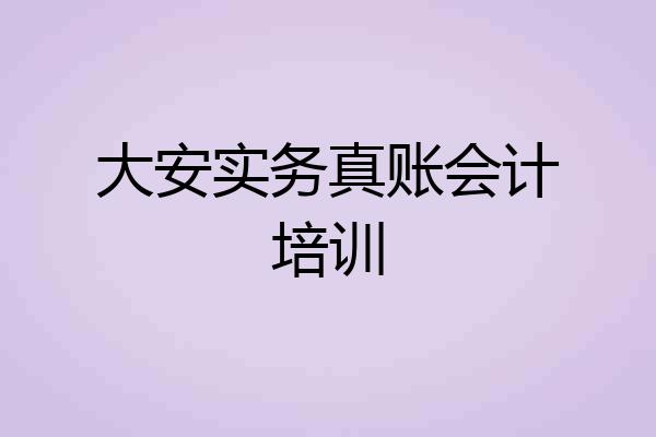 大安实务真账会计培训