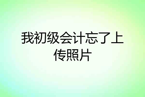 我初级会计忘了上传照片