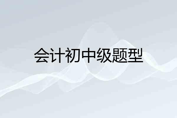 会计初中级题型