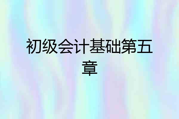 初级会计基础第五章
