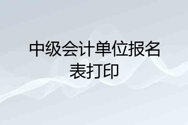 中级会计单位报名表打印