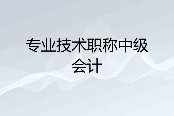专业技术职称中级会计
