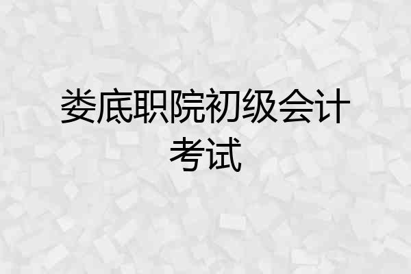 娄底职院初级会计考试