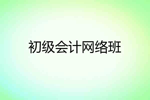 初级会计网络班