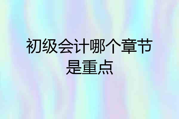初级会计哪个章节是重点