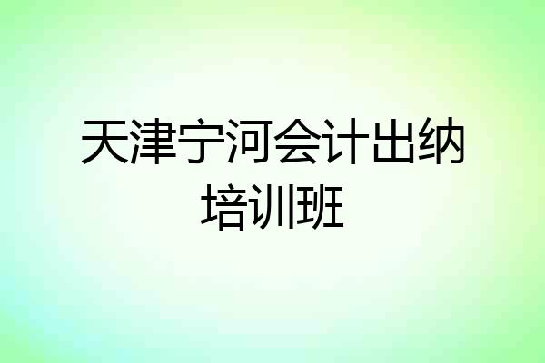 天津宁河会计出纳培训班