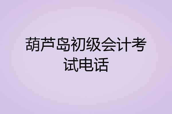 葫芦岛初级会计考试电话
