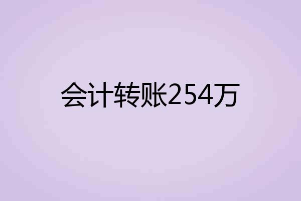 会计转账254万