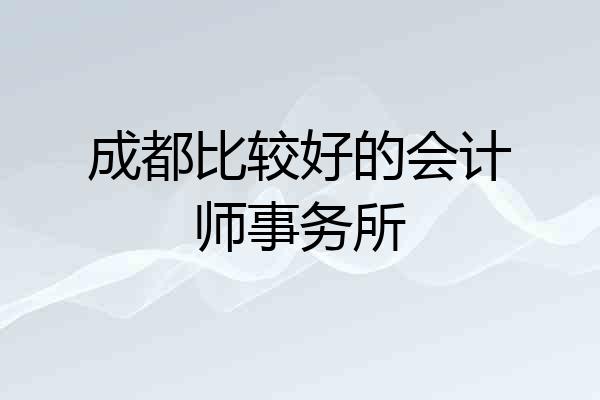 成都比较好的会计师事务所