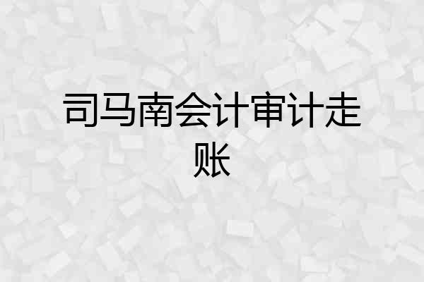 司马南会计审计走账