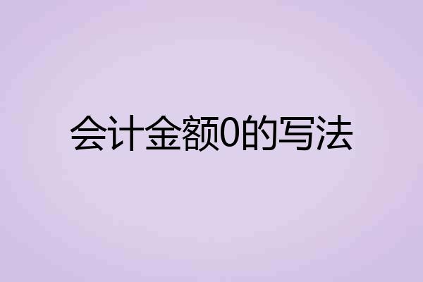 会计金额0的写法
