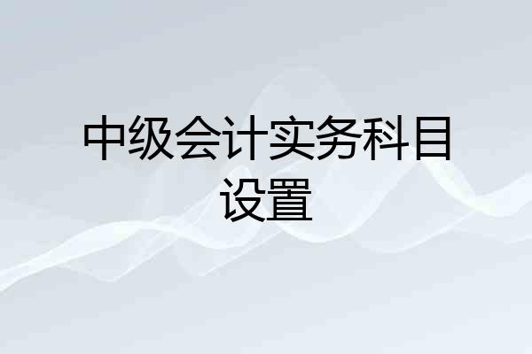 中级会计实务科目设置