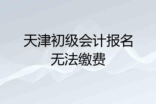 天津初级会计报名无法缴费