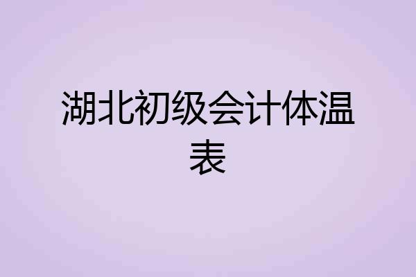 湖北初级会计体温表