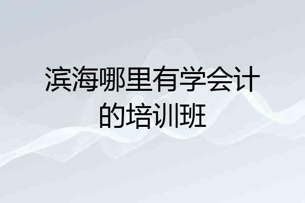 滨海哪里有学会计的培训班