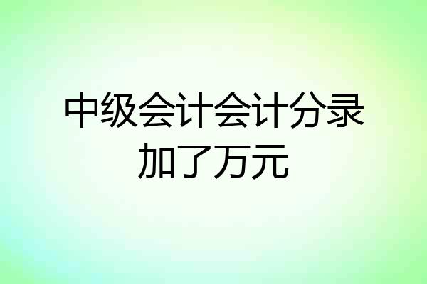 中级会计会计分录加了万元