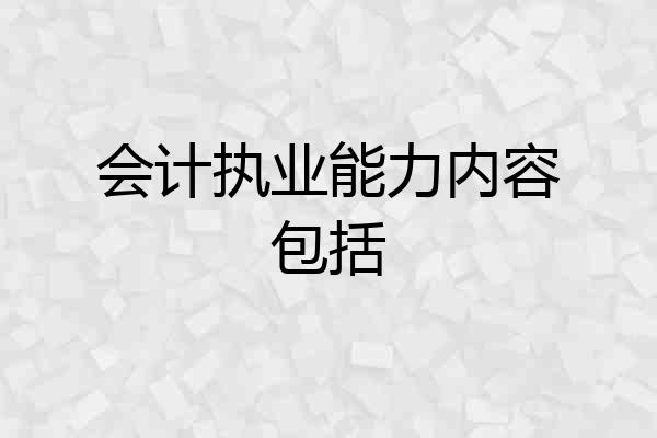 会计执业能力内容包括