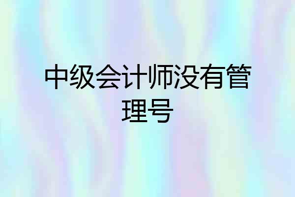 中级会计师没有管理号